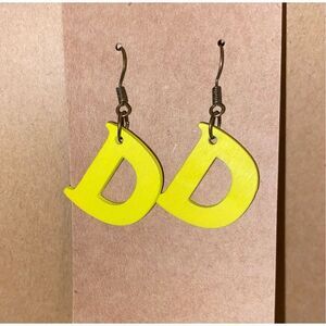 ☀️3/$9☀️ Letter “D” Wood Earrings (Yellow)